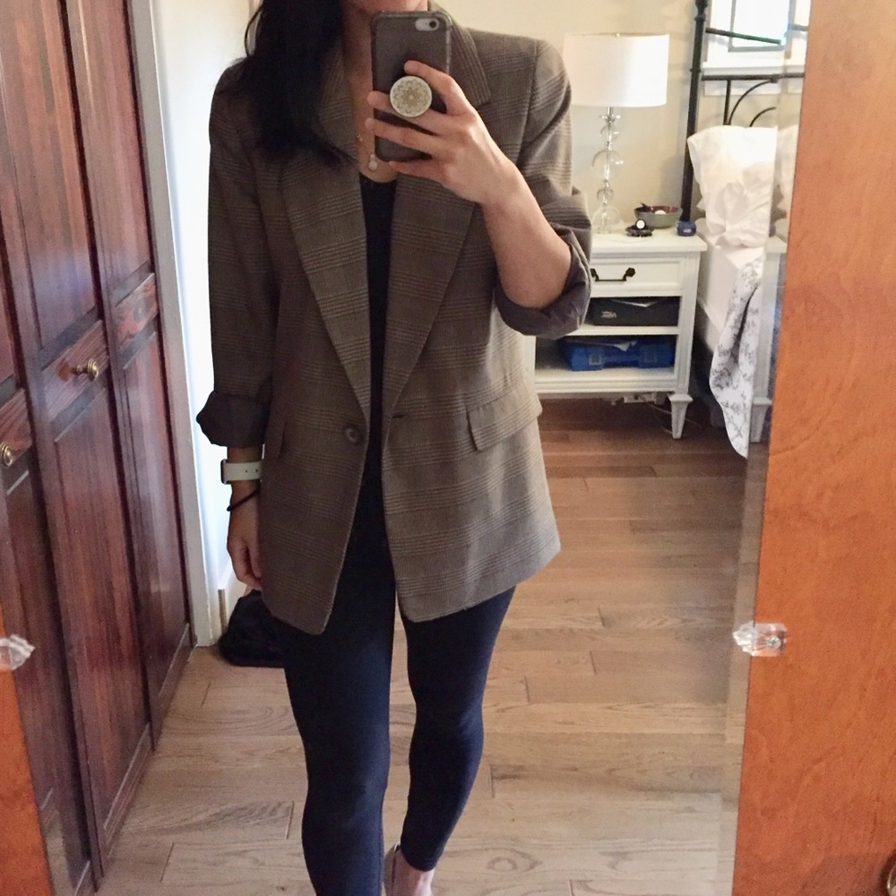 Vintage plaid wool blazer Harve Bernard